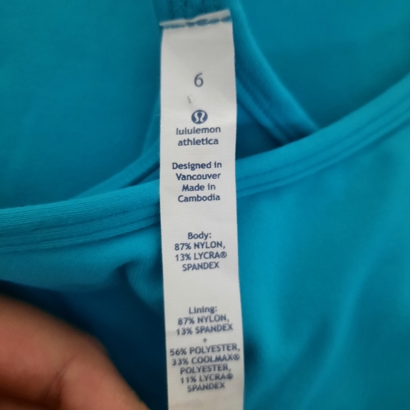 Lululemon Power Y Tank, Blue, Size 6 - Picture 7 of 7